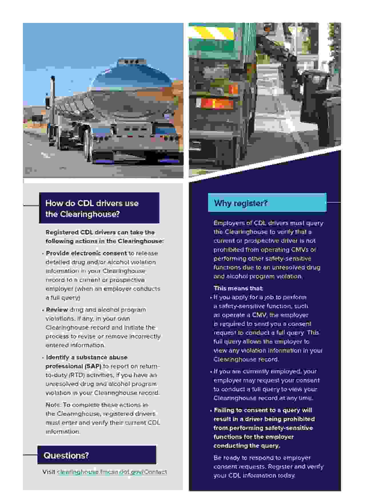 FMCSA Clearinghouse brochure page 3